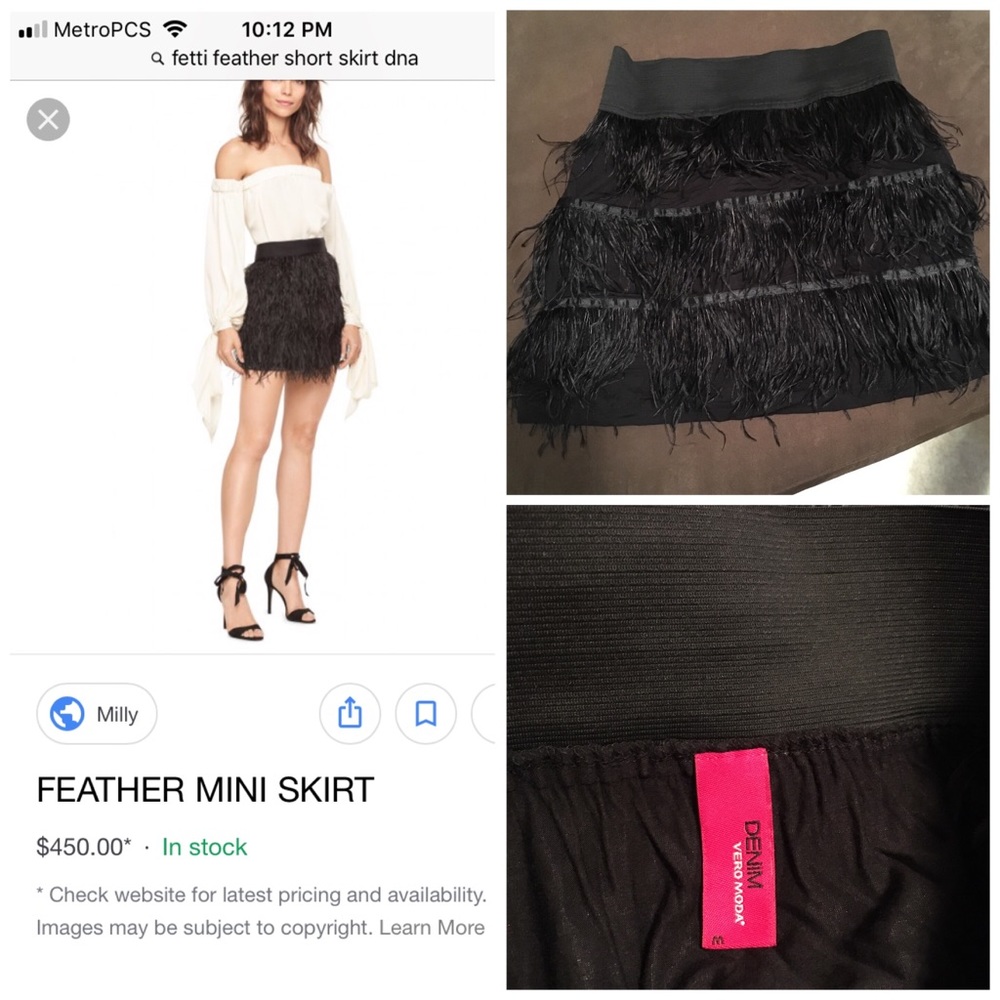 Feather mini skirt
